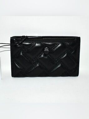 Black Woven Leather Zip Wallet by Kurt Geiger. NWOT.